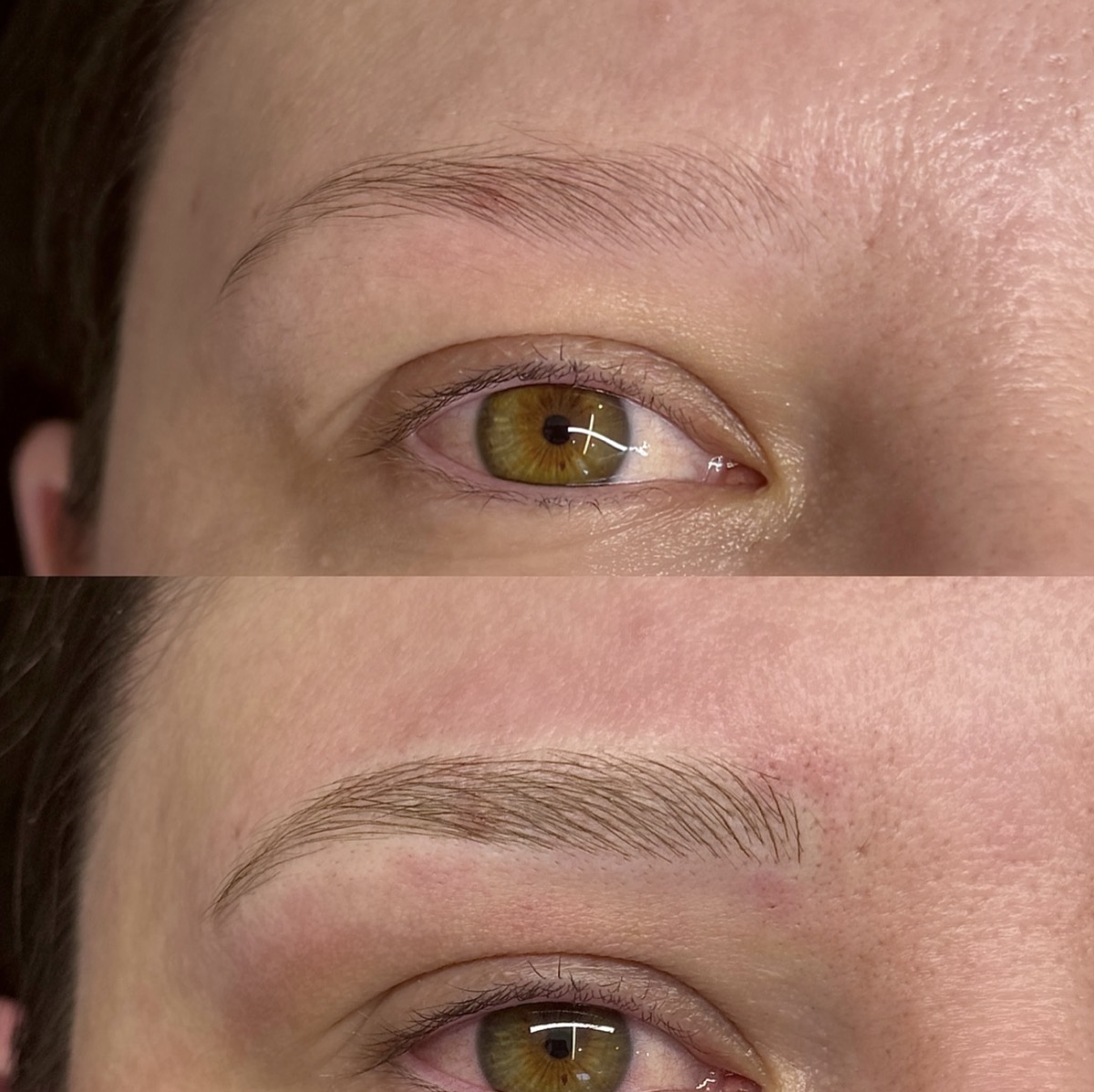 Eyebrow tinting close-up result