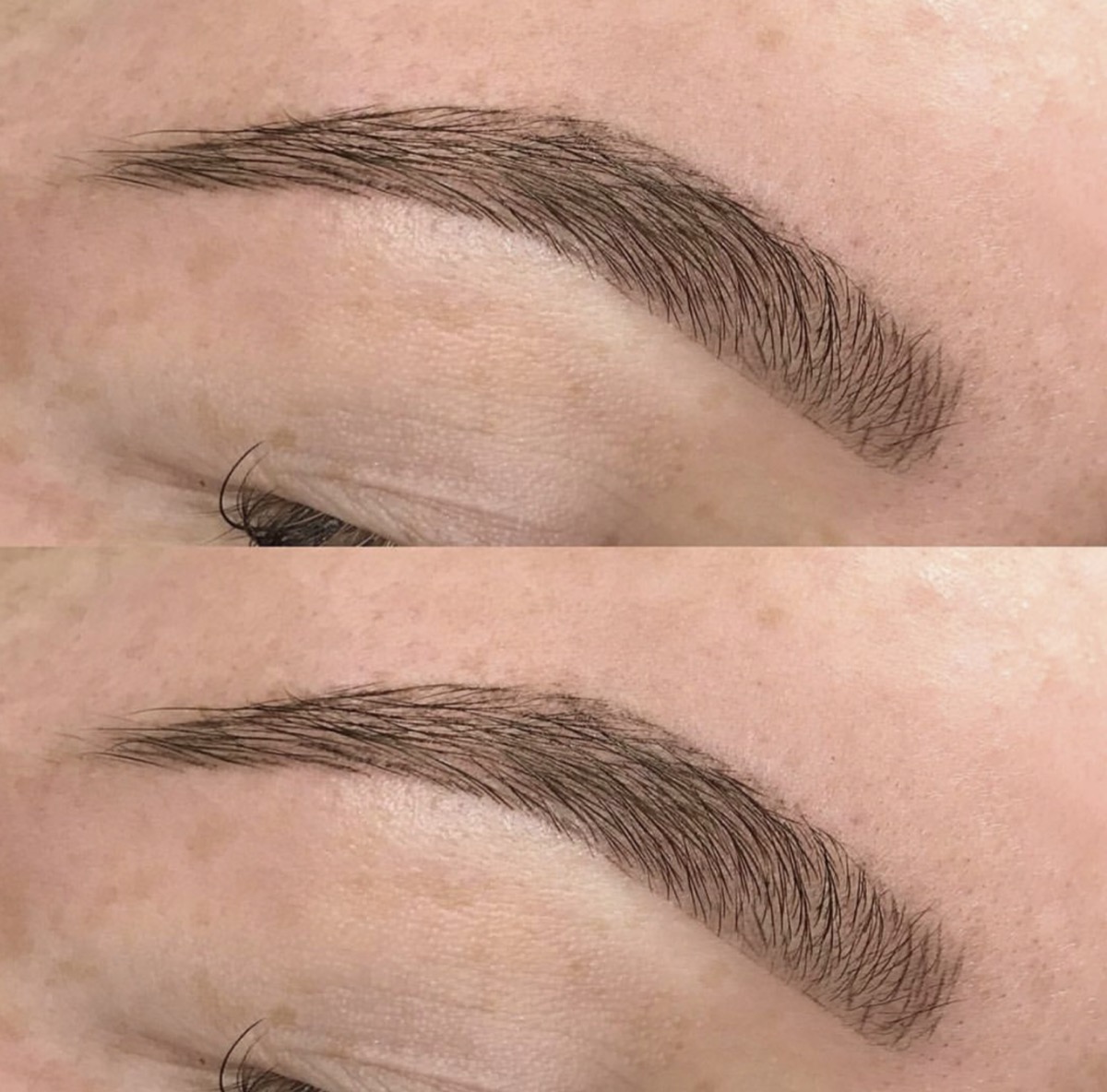Henna brow tinting before and after at Urban Brows