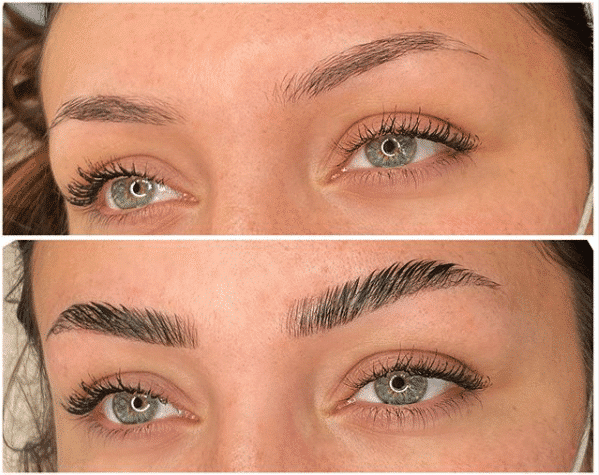 Eyebrow tinting and eyebrow shaping