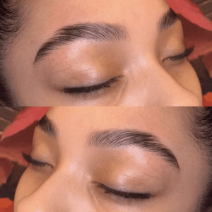 Brow Lamination on a thick eyebrows