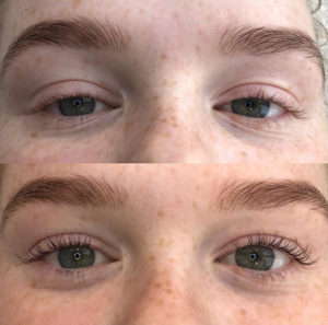 lash tint and lift before and after